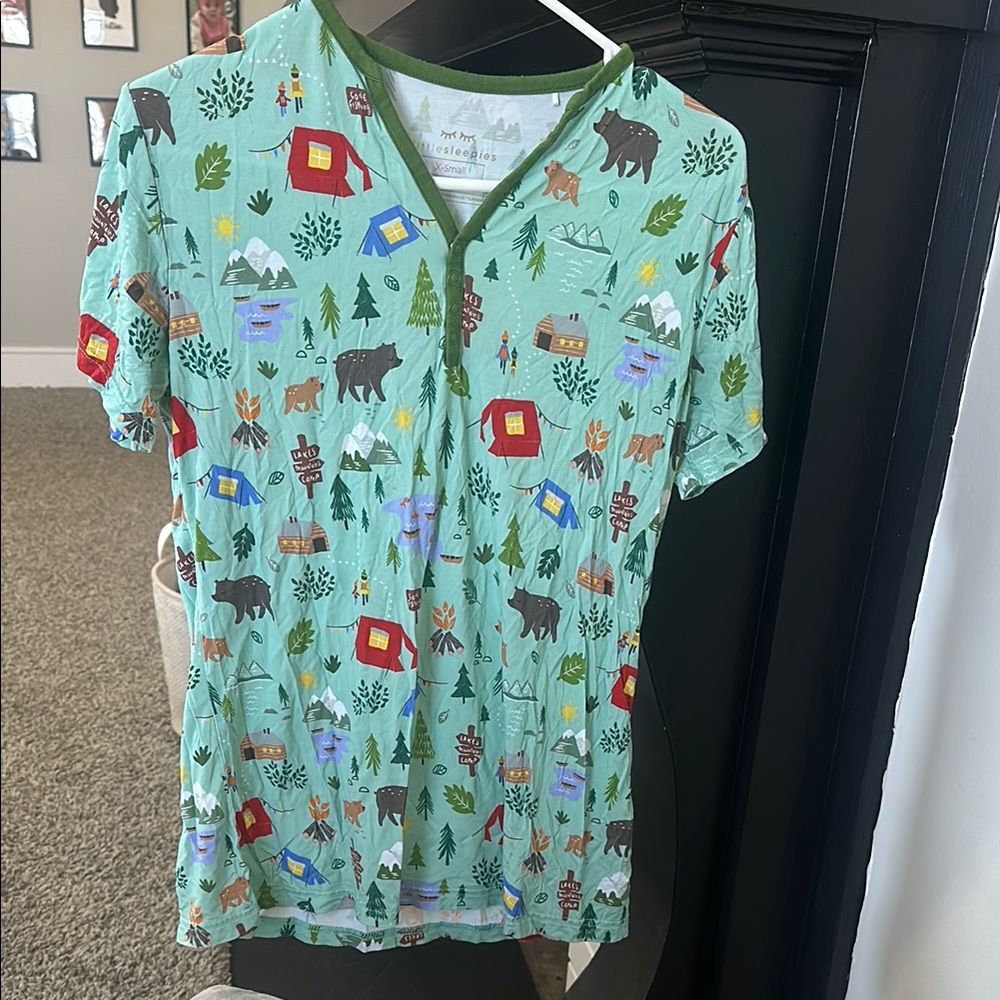 Little Sleepies Green Forest Print Pajama Set